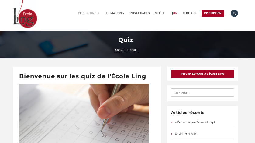 Les quiz de l'École Ling