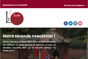 2e newsletter de l'École Ling, vue sur un temple chinois