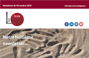 8e newsletter de l'École Ling, traces d'empreintes dans le sable